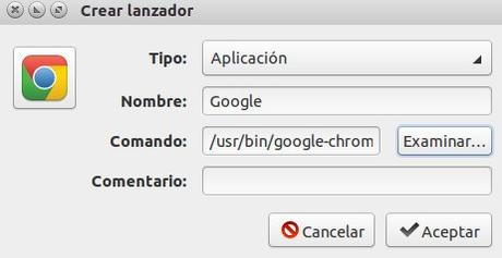 Como crear un acceso directo a una aplicacion en el escritorio de Ubuntu