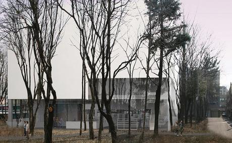 Espacio público a escala doméstica Daegu Gosan Public Library TECNNE