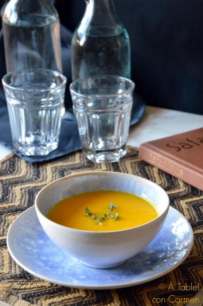 Crema de Zanahoria y Jengibre al Aroma de Tomillo limonero