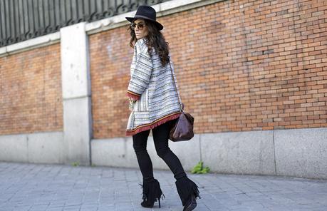 street style barbara crespo hakei ethnic jacket fringes sendra fashion blogger outfit blog de moda