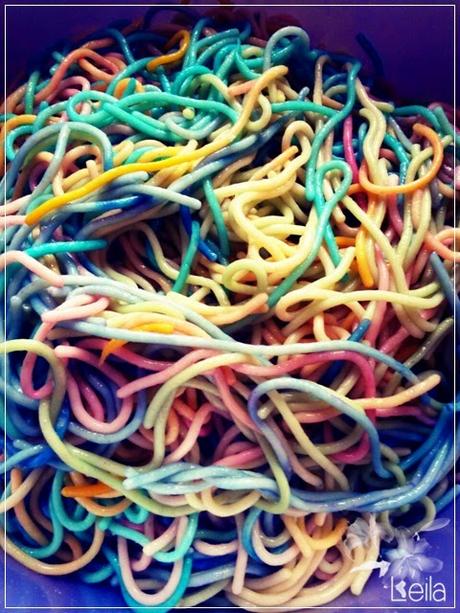 Espaguetis de colores