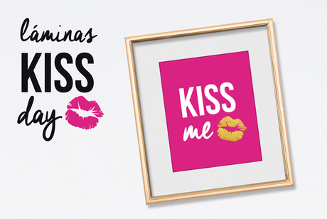 Lámina imprimible Kiss Me, encuéntrala en www.imprimetufiesta.etsy.com