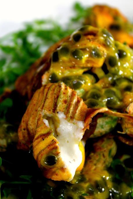 Flores de calabacín rellenas de brandada