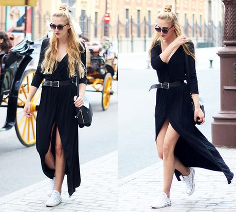 Marta M - Sheinside Dress, Converse Sneakers - Long dress