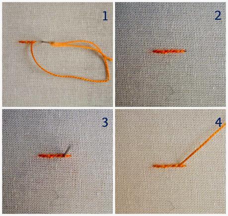 Puntos de bordado: cordoncillo partido / Embroidery stitches: split stitch