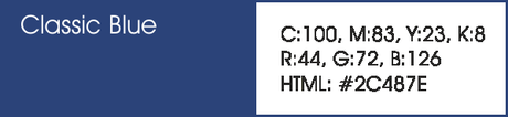 Classic Blue y sus códigos cmyk, rgb, html