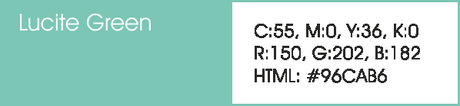 Lucite Green y sus códigos cmyk, rgb, html
