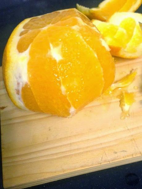 ENSALADA DE ESPÁRRAGOS VERDES, NARANJAS Y LANGOSTINOS