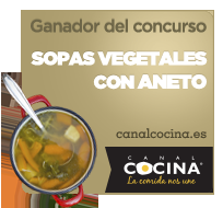 Sopa de verduras mediterránea con pesto de albahaca (paso a paso) y premio Canal Cocina y Caldos Aneto.