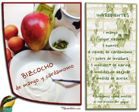 Bizcocho de mango y cardamomo