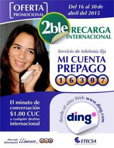 ETECSA anuncia doble recarga internacional para Mi cuenta prepago