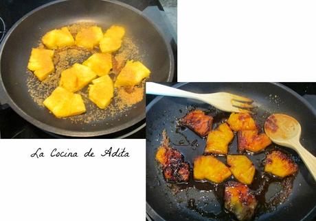 Tarta de crema de piña, sobre una base de coco