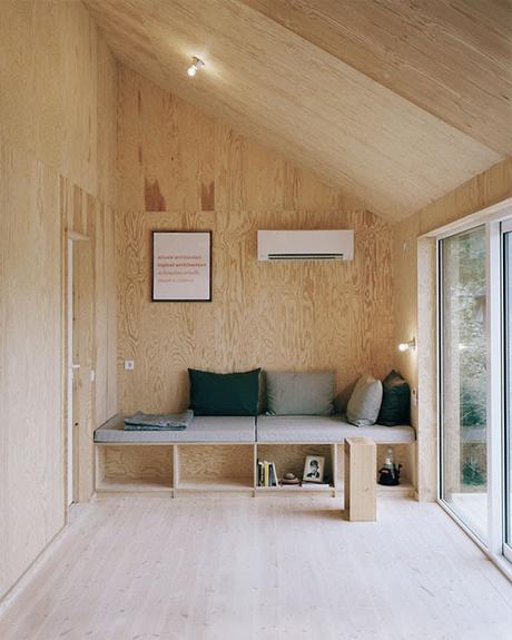 Una casa construida únicamente con madera.