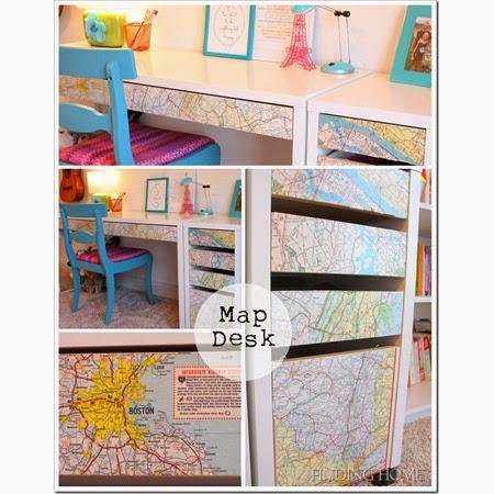 DETALLES PARA EL HOGAR: DECORAR CON MAPAS ANTIGUOS