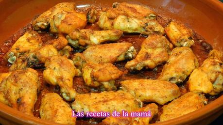 Alitas de pollo adobadas al horno