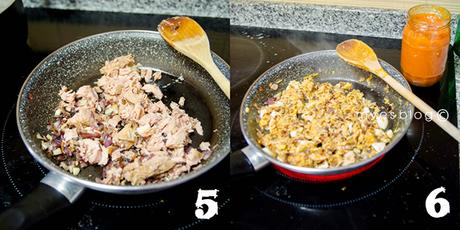 Receta paso a paso de Calabacin luna relleno de atún y huevo