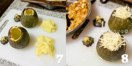 Receta paso a paso de Calabacin luna relleno de atún y huevo