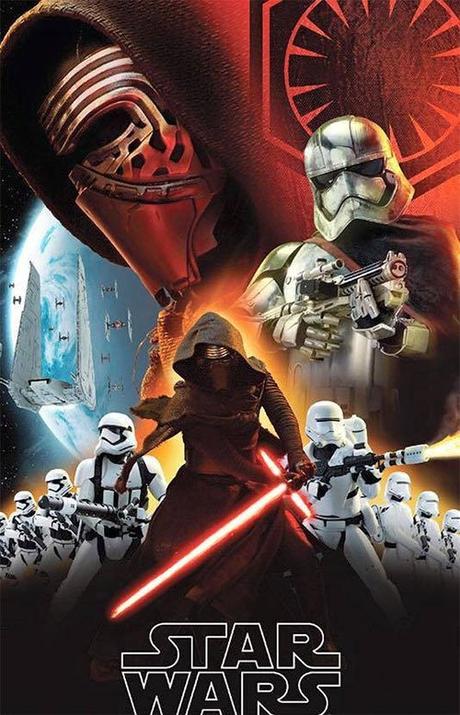 Kylo Ren, la Capitana Phasma, y varios tipos de stormtroopers