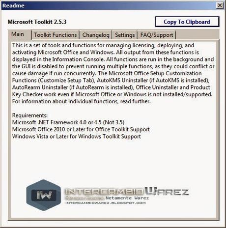 Microsoft Toolkit 2.5.3 Final - Solución KMS para la Activación de Office 2010, Office 2013, Windows 7, Windows 8/8.1 y Windows 10