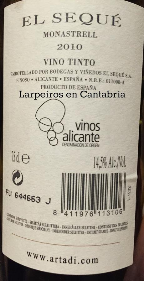 Vino Tinto El Sequé 2010: Intensidad frutal