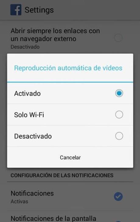 quitar la reproduccion automatica de los videos de facebook