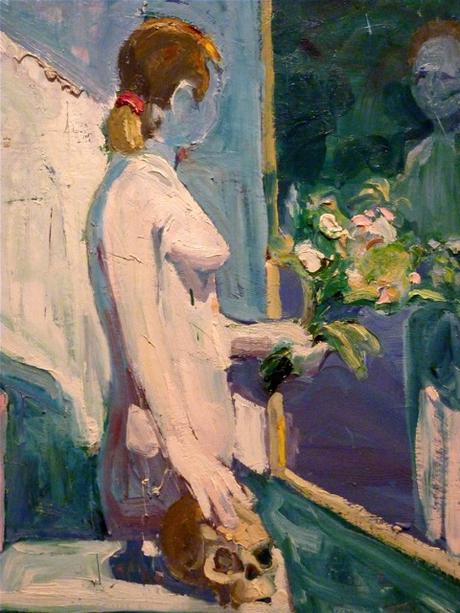 Paul Wonner, Figure with Flowers, 1961