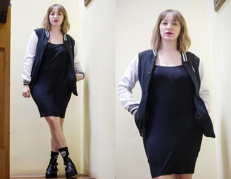 3 razones para tener una campera universitaria. outfit campera universitaria y vestido ideas para vestirse fashion blogger argentina