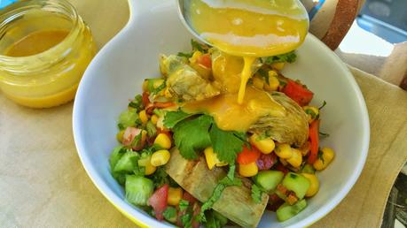 Ensalada de alcachofa con vinagreta de limón y mostaza