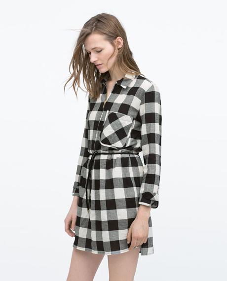 VESTIDO CAMISERO CUADROS CINTURÓN