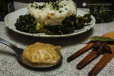 arroz con brocoli y crema de ajo asado 3;)