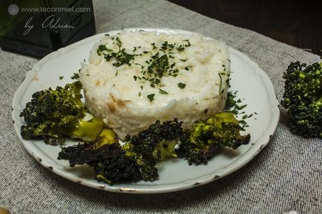 arroz con brocoli y crema de ajo asado 2 ;)