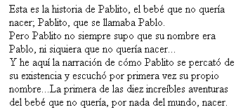 Pablito no quiere nacer, de Isa Romero Cortijo Pablito no quiere nacer, de Isa Romero Cortijo