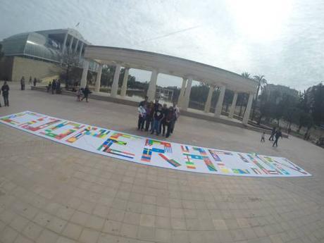 Con Ángel Arenas y el equipo de producción de montaje y organización GiantMap y GiantWords. Valencia. Foto Mari Trini Giner, GoPro3+. 