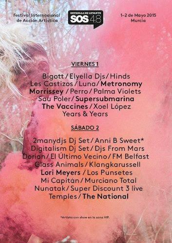 Todo preparado para el SOS 4.8, ¡Morrisey, The Vaccines, The National, Metronomy y muchos más!