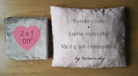 Tutorial paso a paso para hacer facilmente una funda de cojín o almohada sin cremallera y una cama de mascota facil de limpiar.