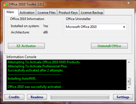 Office 2010 Toolkit and EZ-Activator Version 2.2.3 (32bit-64bit) Via SkyDrive