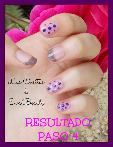Mis manicuras (13): Manicura con puntos y Cupcake de fresa y chocolate.