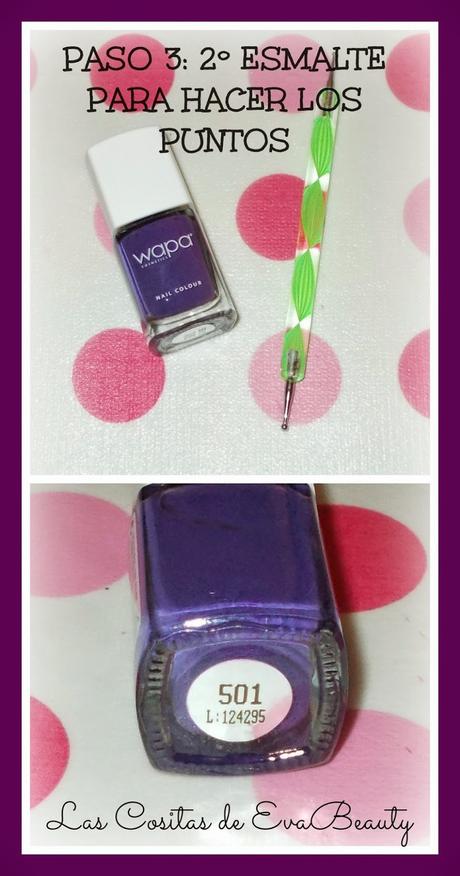 Mis manicuras (13): Manicura con puntos y Cupcake de fresa y chocolate.