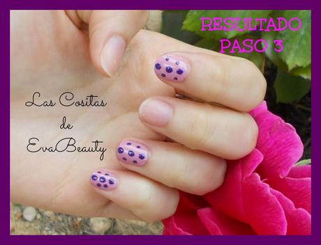 Mis manicuras (13): Manicura con puntos y Cupcake de fresa y chocolate.