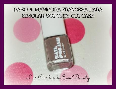 Mis manicuras (13): Manicura con puntos y Cupcake de fresa y chocolate.