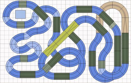 Nº 1354. circuito con tres niveles en 3,00 x 1,90