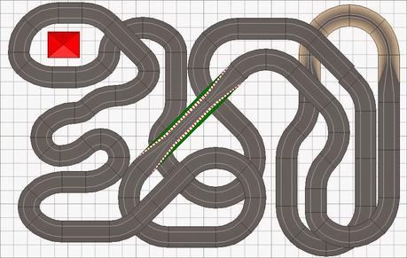 Nº 1354. circuito con tres niveles en 3,00 x 1,90