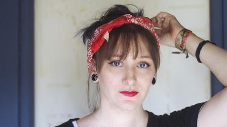 peinados para pelo corto pin up bandana bangs flequillo moda blogger argentina 1