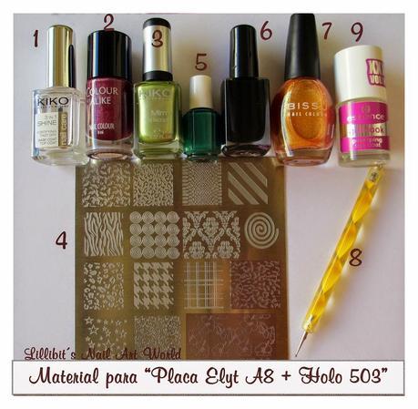 Placa de estampación Elyt A-8 + Dark Holo 503 de Colour Alike