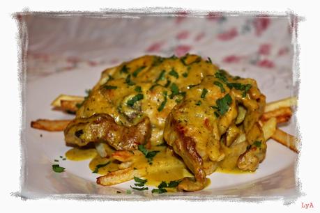 Conejo en pepitoria... que empezó siendo otra cosa.... para 32º Desafío en la cocina