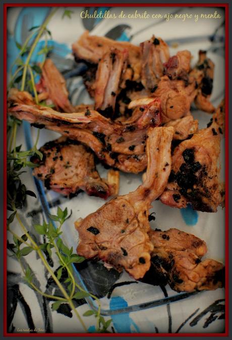 chuletillas de cabrito con ajo negro y menta tererecetas 02