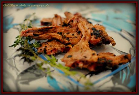 chuletillas de cabrito con ajo negro y menta tererecetas 06