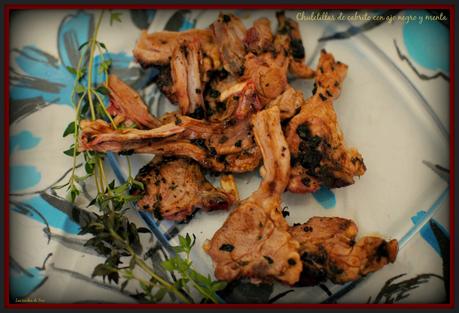 chuletillas de cabrito con ajo negro y menta tererecetas 05