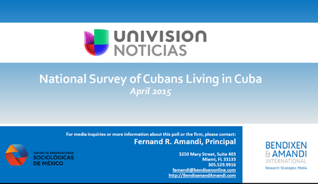 Cuba. Reciente encuesta de Univisión.
