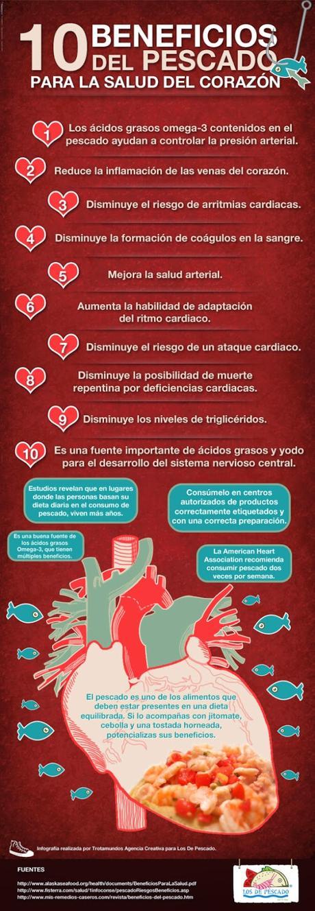 Beneficios de consumir pescado #Infografía #Salud #Alimentación